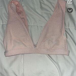 Pink Textured Bikini Top